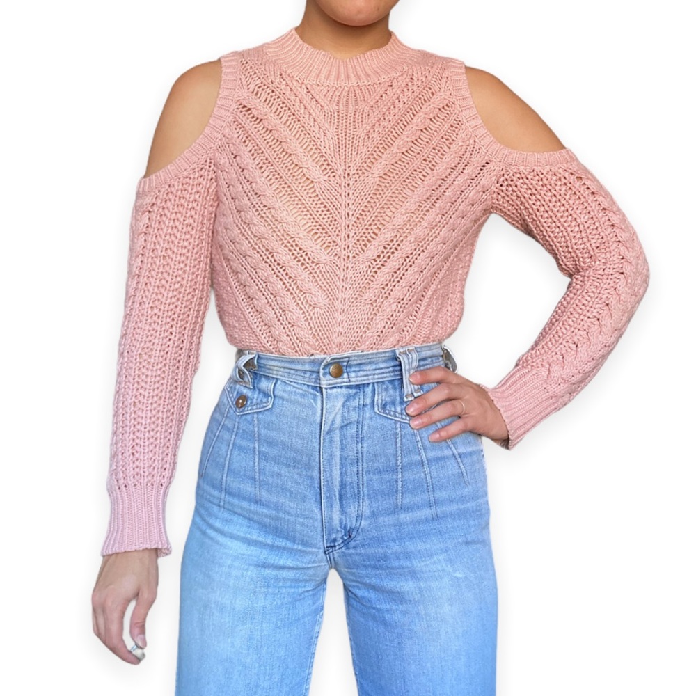 Aeropostale Pink Cold Shoulder Sweater Top